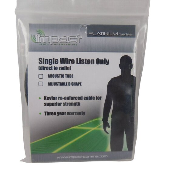 Impact K1-PLO-AT1 Receive Only Earpiece w/ Acoustic Tube Kenwood 2-Pin - Picture 3 of 3